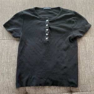 Brandy Melville Ribbed Black Top